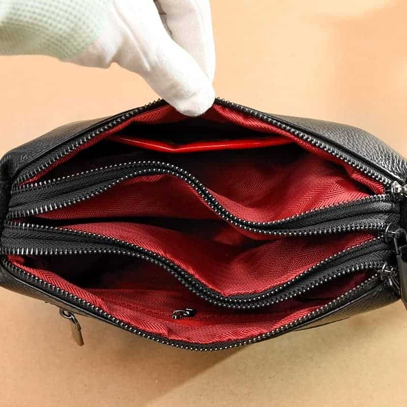 Äkta läder axelväska för kvinnor