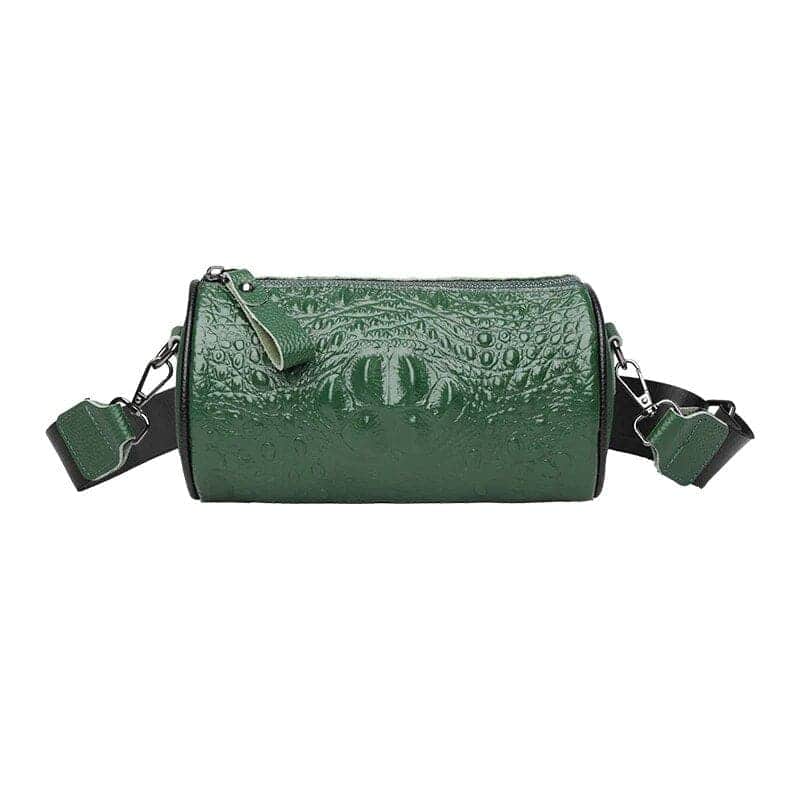 sac bandoulière trousse en cuir effet crocodile