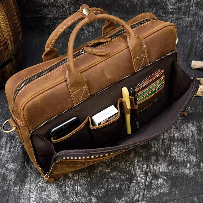 Äkta läder vintage-stil herr axelremsväska
