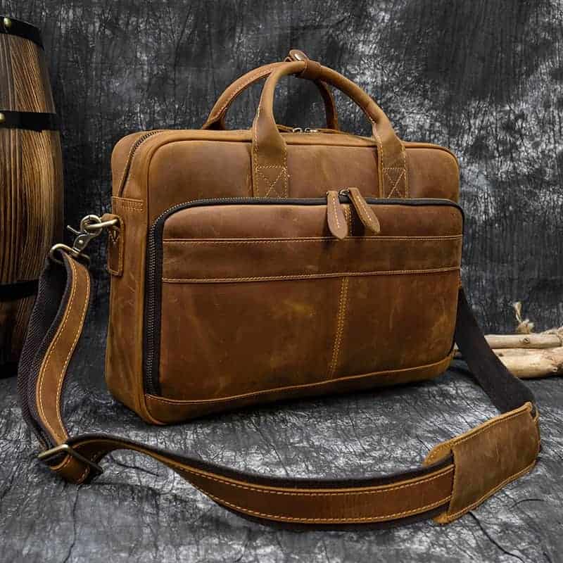 Äkta läder vintage-stil herr axelremsväska