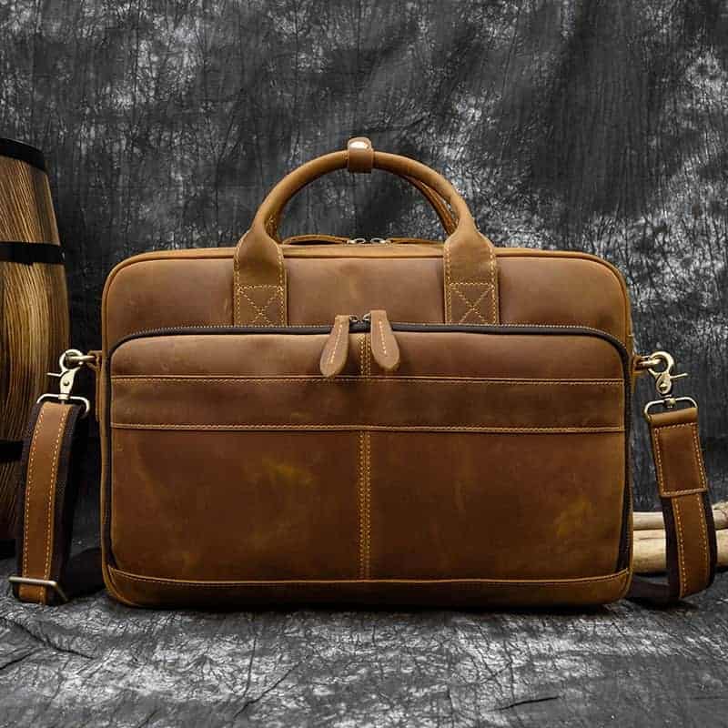 Äkta läder vintage-stil herr axelremsväska