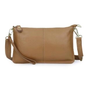 pochette cuir beige