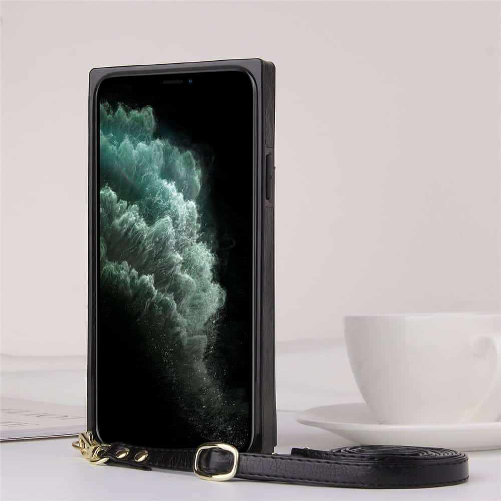 Axelremsfodral i konstläder för iPhone