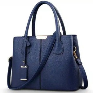 sac bandoulière carré en cuir synthétique Blå sur fond Vit