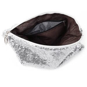 Glittrig axelväska i silver