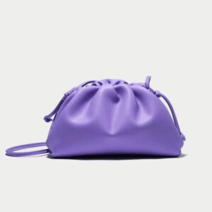 Sac à main en forme de bourse, en cuir Lila