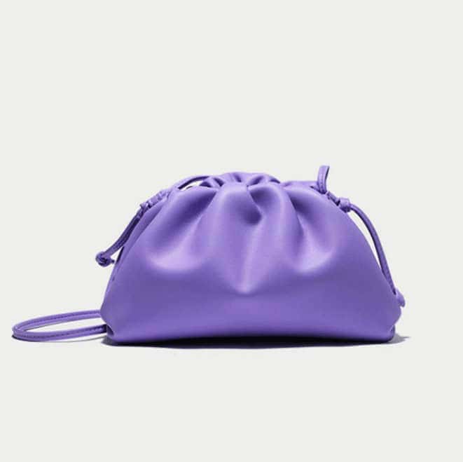 Sac à main en forme de bourse, en cuir Lila