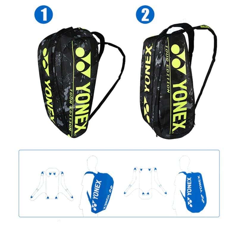 Herr axelrems tennisväska – 6 racketar