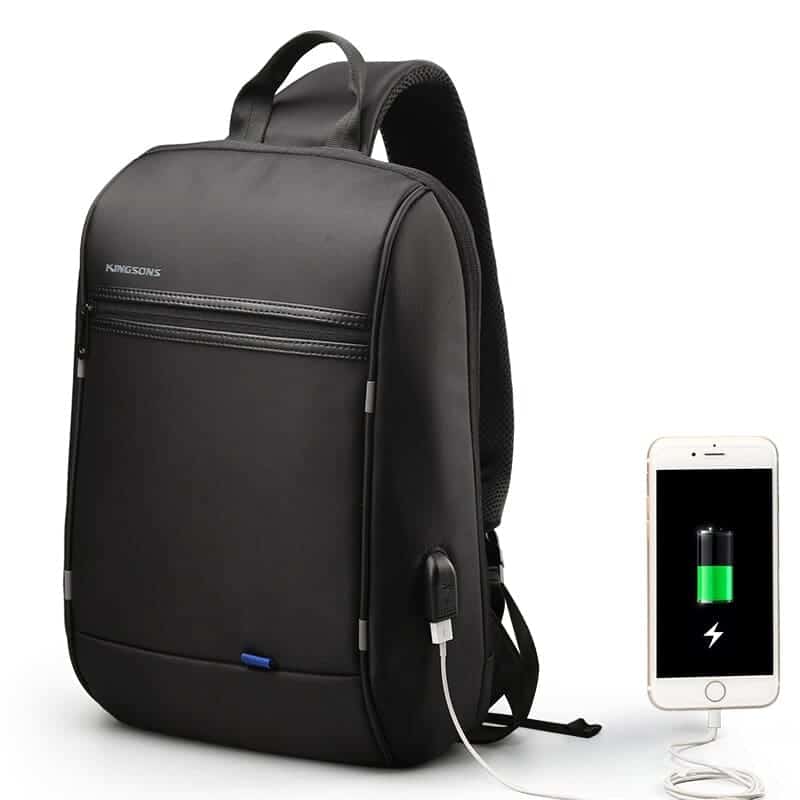 Sac à dos de bureau pour homme Svart avec téléphone en charge.