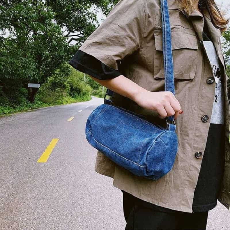 Jeansdenim axelväska