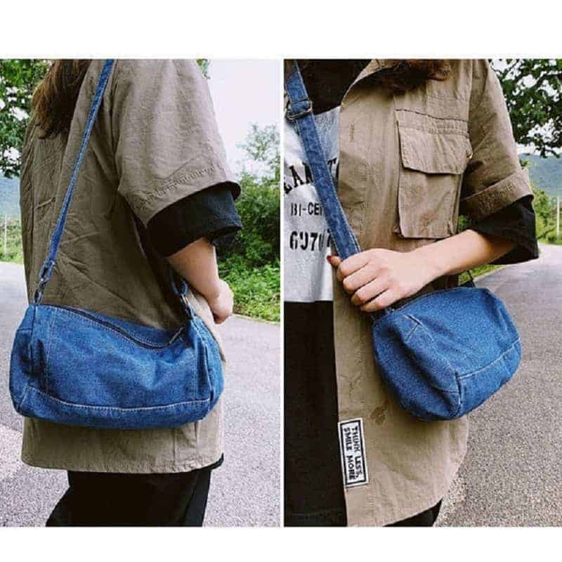 Jeansdenim axelväska