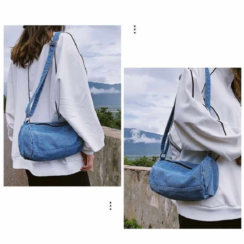 Jeansdenim axelväska