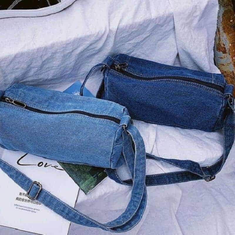 Jeansdenim axelväska