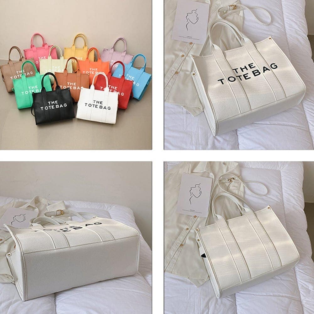 Liten axelremsväska i syntetläder stil "TOTE BAG"