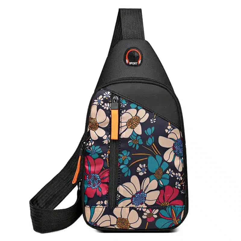 petit sac bandoulière Svart à fleurs