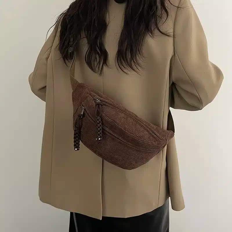 Manchestertyg midjeväska crossbody