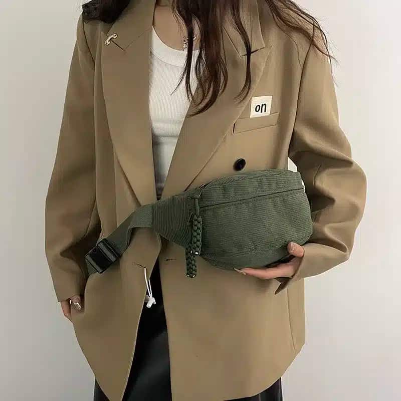 Manchestertyg midjeväska crossbody