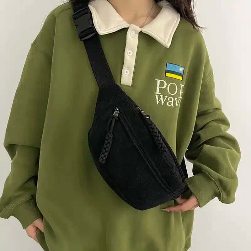 Manchestertyg midjeväska crossbody