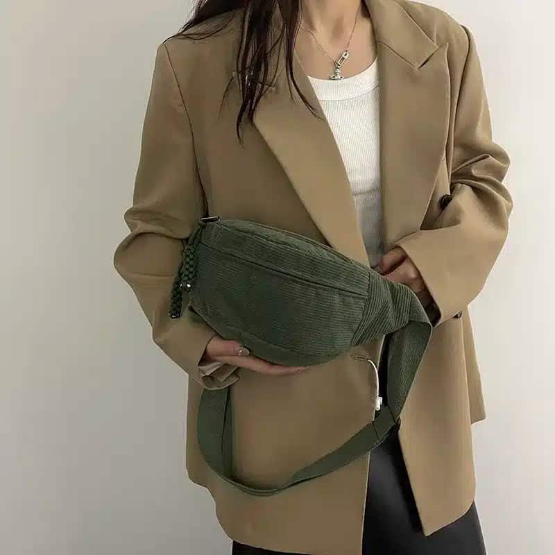 Manchestertyg midjeväska crossbody