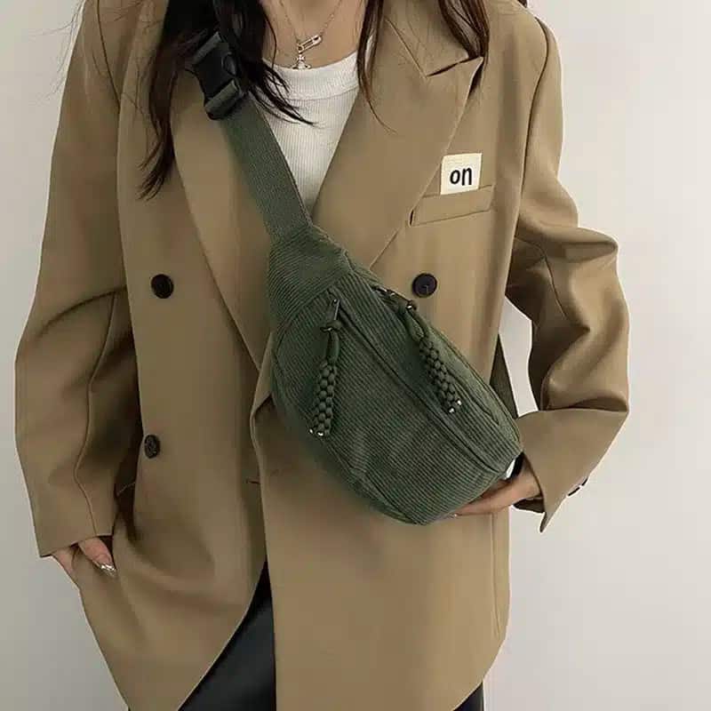 Manchestertyg midjeväska crossbody