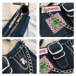 Retro axelväska i denim