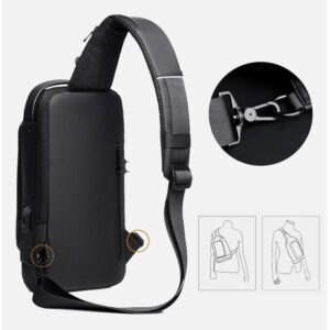 Stöldsäker axelremsryggsäck för män med USB-port