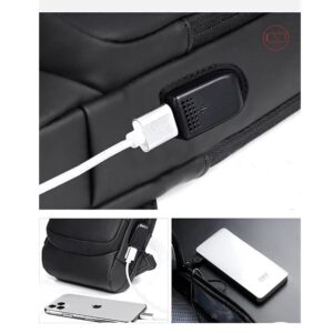 Stöldsäker axelremsryggsäck för män med USB-port