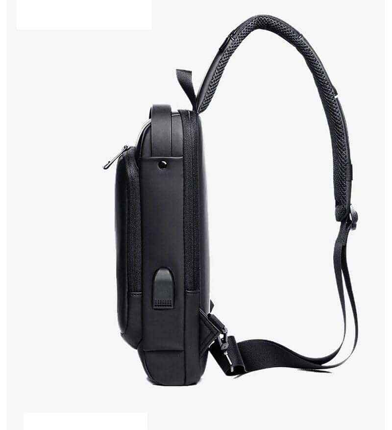 Stöldsäker axelremsryggsäck för män med USB-port