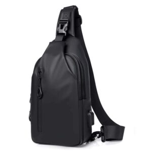 sac à dos ou poitrine bandoulière Svart sur fond Vit