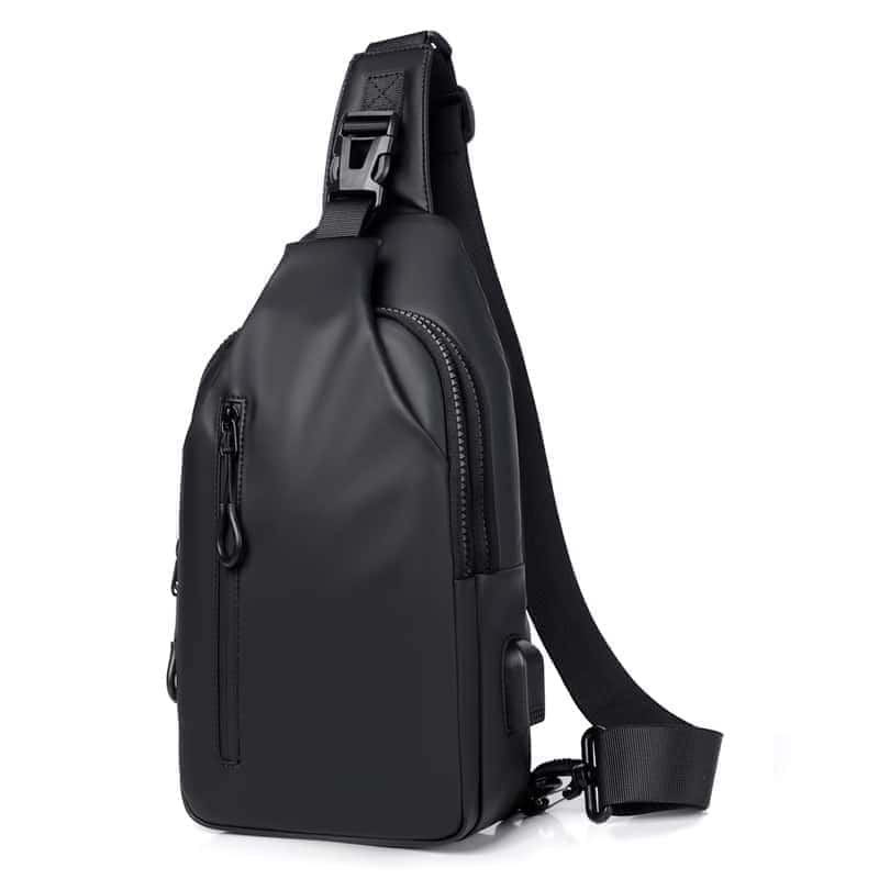 sac à dos ou poitrine bandoulière Svart sur fond Vit