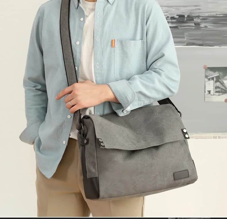Vintage canvas messenger bag för män