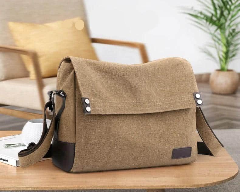 Vintage canvas messenger bag för män