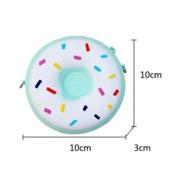 Barnväska i form av donut med färgglada konfettier, 10x10 cm.