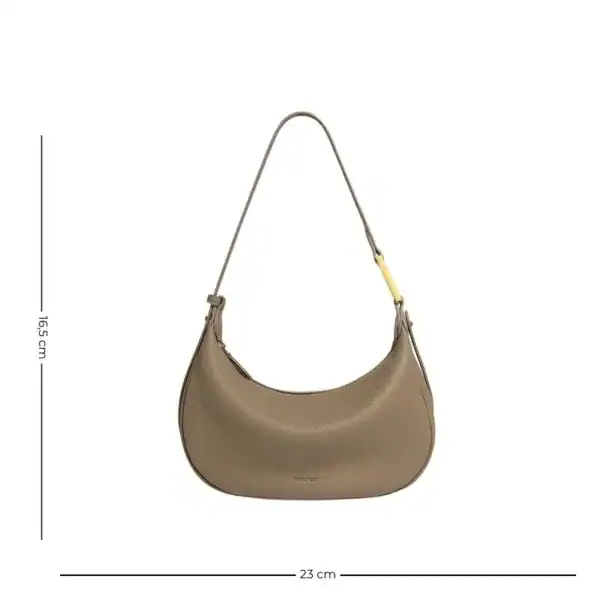 Grön mockaväska med axelrem, storlek 23x16,5 cm, elegant axelväska för kvinnor.