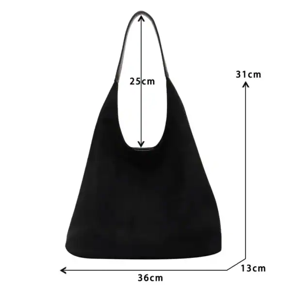 Mörkbrun shoppingväska med mått: 36x31x13 cm, ideal för daglig användning och shopping.