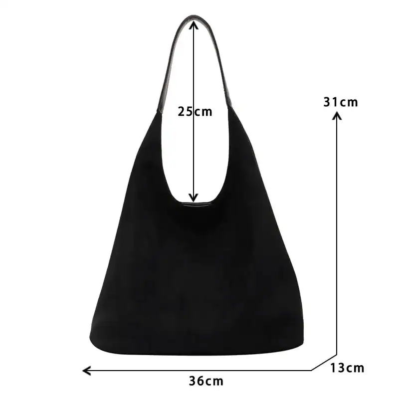 Mörkbrun shoppingväska med mått: 36x31x13 cm, ideal för daglig användning och shopping.