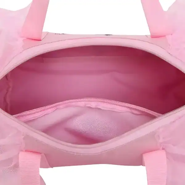 Rosa dansväska för barn med tull och inre ficka.
