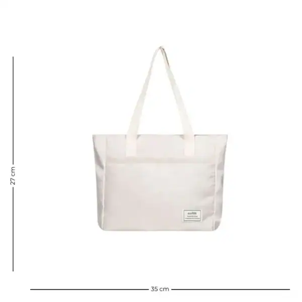 Vit tygväska dator, storlek 35x27 cm, ideal för arbete och skola.